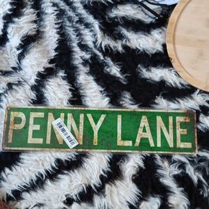The Beatles: Green Metal Sign 4x15 Beatles: Penny Lane
